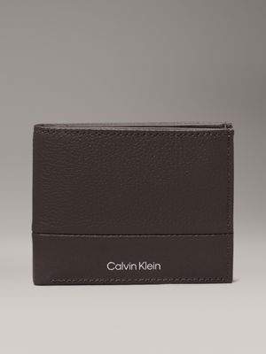 black leather rfid billfold wallet for men calvin klein