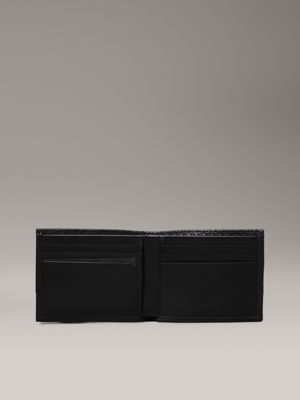 black nano mono logo leather rfid slimfold wallet for men calvin klein