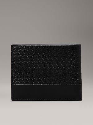 black nano mono logo leather rfid billfold wallet for men calvin klein