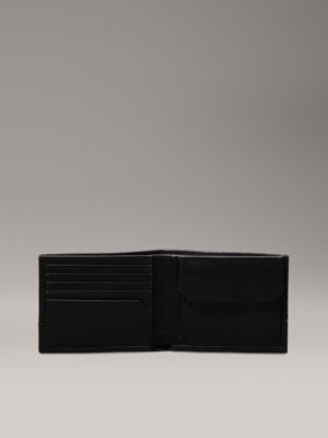 black nano mono logo leather rfid billfold wallet for men calvin klein