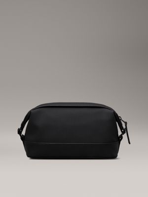 ck black textured wash bag for men calvin klein