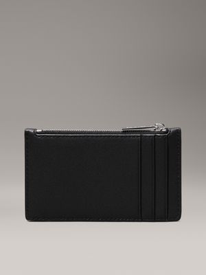 ck black smooth leather cardholder for men calvin klein