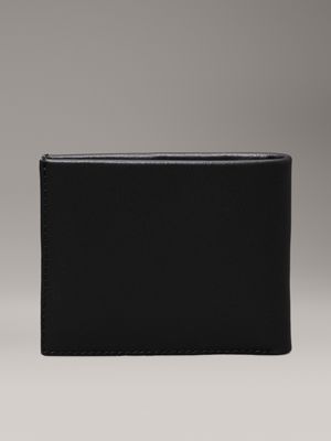 ck black smooth leather rfid slimfold wallet for men calvin klein