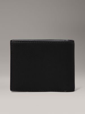 ck black smooth leather rfid billfold wallet for men calvin klein