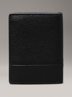 ck black pebble and smooth leather rfid longfold wallet for men calvin klein