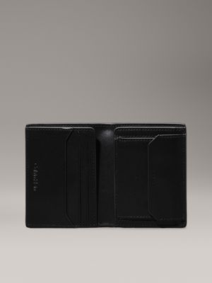 ck black pebble and smooth leather rfid longfold wallet for men calvin klein