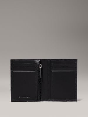 ck black pebble and smooth leather rfid longfold wallet for men calvin klein