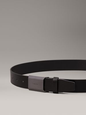 ck black pebble leather belt for men calvin klein