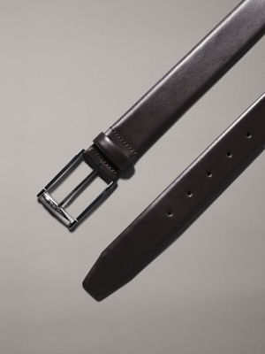 dark brown smooth leather belt for men calvin klein