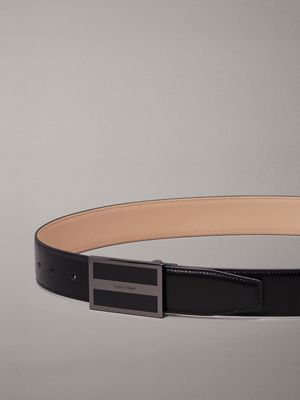 ck black smooth leather belt for men calvin klein