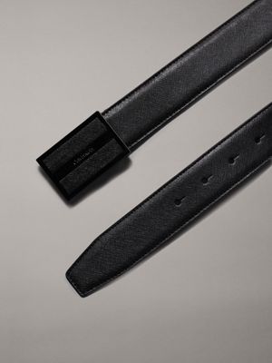 ck black saffiano leather belt for men calvin klein