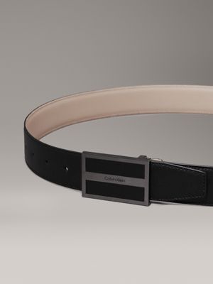 ck black saffiano leather belt for men calvin klein