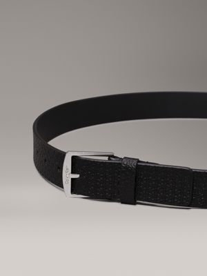 ck black nano mono leather logo belt for men calvin klein