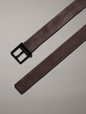 dark brown nubuck nubuck leather belt for men calvin klein