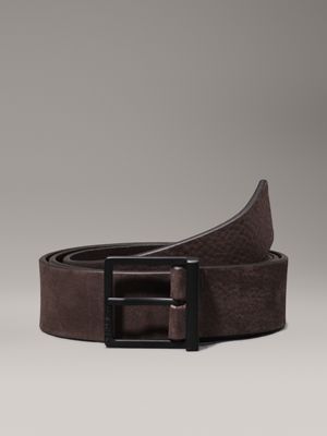 brown nubuck leather belt for men calvin klein