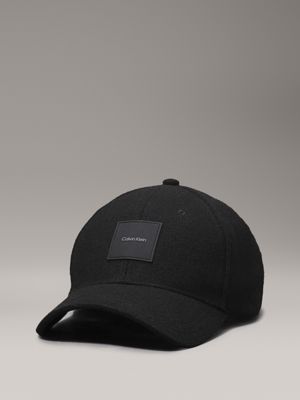 black wool blend felt cap for men calvin klein