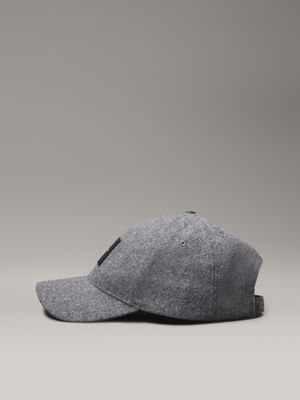 dark grey wool blend felt cap for men calvin klein