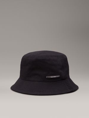 black twill bucket hat for men calvin klein