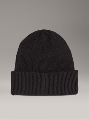 ck black knit beanie for men calvin klein