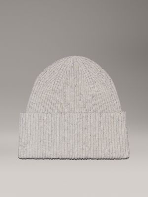 egret warm wool blend beanie for men calvin klein