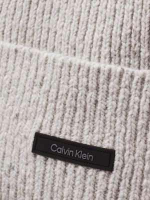 egret warm wool blend beanie for men calvin klein