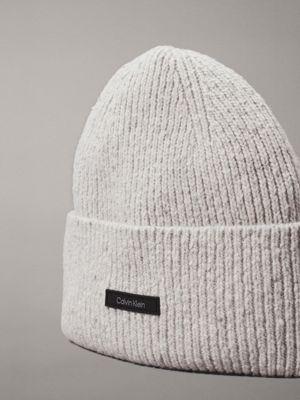 egret warm wool blend beanie for men calvin klein