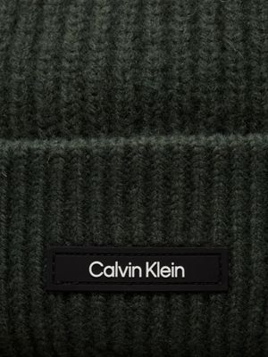 midnight forest warm wool blend beanie for men calvin klein