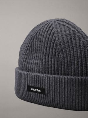 iron gate warm wool blend beanie for men calvin klein