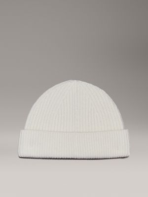 egret warm wool blend beanie for men calvin klein