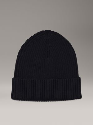 ck navy knit beanie for men calvin klein