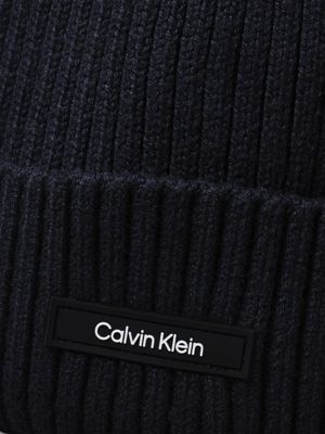 ck navy knit beanie for men calvin klein