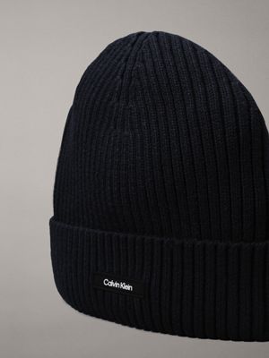 ck navy knit beanie for men calvin klein