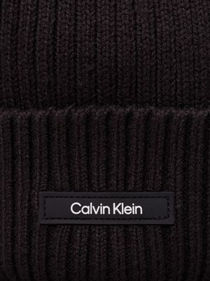 ck black knit beanie for men calvin klein