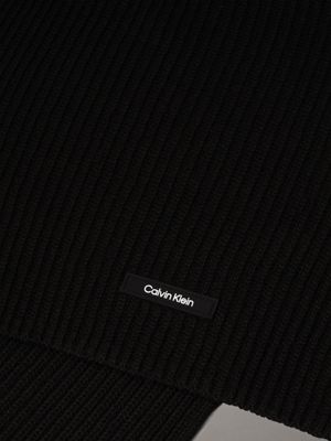 ck black knit scarf for men calvin klein