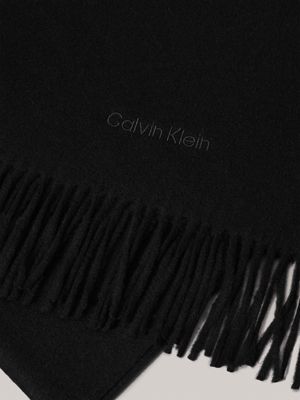 ck black wool scarf for men calvin klein