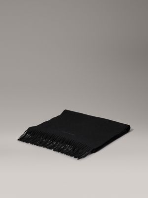 ck black wool scarf for men calvin klein