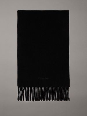 black wool scarf for men calvin klein