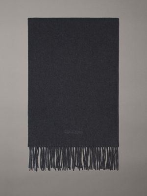 grey wool scarf for men calvin klein