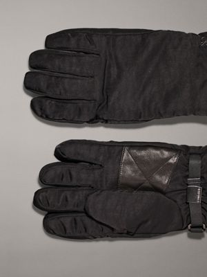 ck black warm technical gloves for men calvin klein