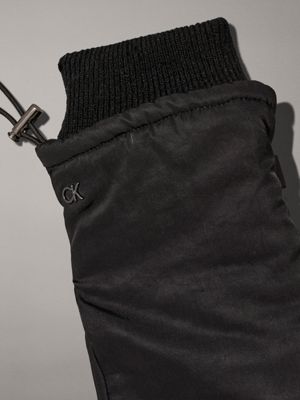 ck black warm technical gloves for men calvin klein