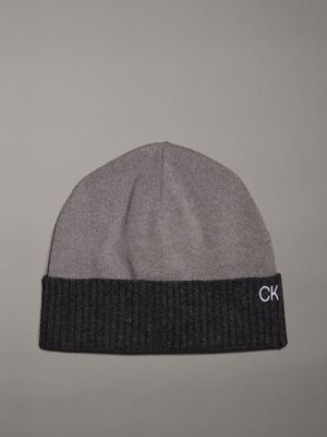 seasonal mono grey logo scarf and beanie gift set for men calvin klein