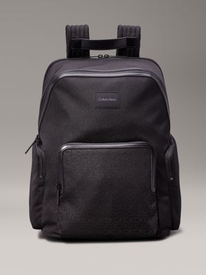 black logo backpack for men calvin klein
