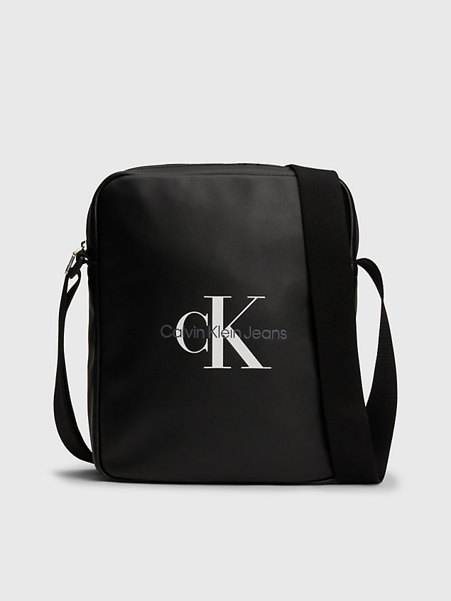 black logo reporter bag for men calvin klein jeans