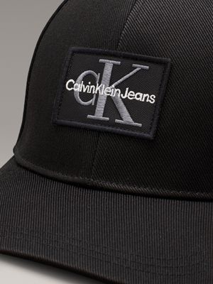 black twill cap with warm fleece for men calvin klein jeans