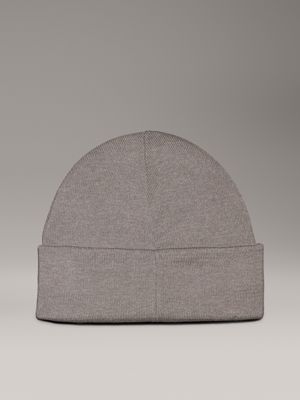 grey heather knit beanie for men calvin klein jeans