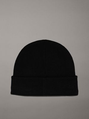 black knit beanie for men calvin klein jeans