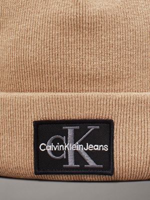 travertine knit beanie for men calvin klein jeans