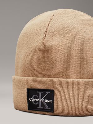 travertine knit beanie for men calvin klein jeans