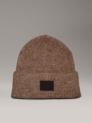 grey knit beanie for men calvin klein jeans