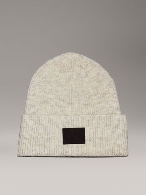 grey knit beanie for men calvin klein jeans